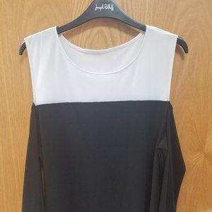 Joseph Ribkoff Black and White Dress Top & Bottom Women's Size 10